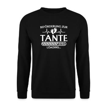 Beförderung zur Tante 2026 loading - Unisex Pullover - Schwarz - Vorne - Alina (178cm) & Michal (187cm)