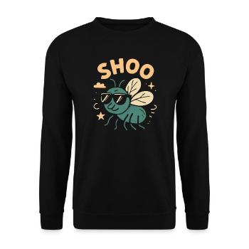 Shoo Fly Drôle de haine mouches Shoo Fly - Sweat-shirt Unisexe - noir - Devant - Alina (178cm) & Michal (187cm)