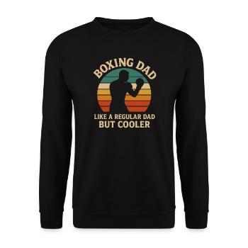 Boxe papa Rétro Coucher de soleil Design - Sweat-shirt Unisexe - noir - Devant - Alina (178cm) & Michal (187cm)