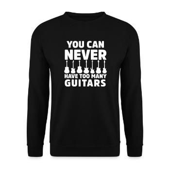 On n’a jamais trop de guitares Musique drôle - Sweat-shirt Unisexe - noir - Devant - Alina (178cm) & Michal (187cm)