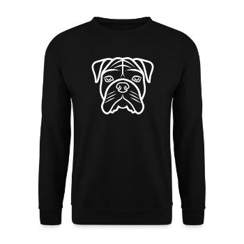 Bulldog Head Graphic Art - Unisex Sweatshirt - black - Front - Alina (178cm) & Michal (187cm)