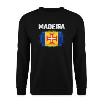 Madeira Flag Spirit Design - Unisex Sweatshirt - black - Front - Alina (178cm) & Michal (187cm)