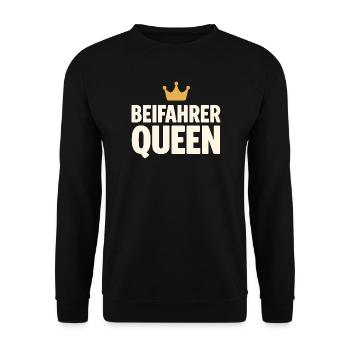 Passenger Queen lettering with crown - Unisex Sweatshirt - black - Front - Alina (178cm) & Michal (187cm)