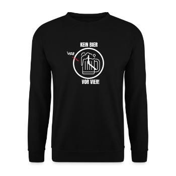KEIN BIER VOR VIER! - Unisex Pullover - Schwarz - Vorne - Alina (178cm) & Michal (187cm)