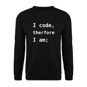 Ich programmiere, also bin ich - Unisex Pullover - Schwarz - Vorne - Alina (178cm) & Michal (187cm)