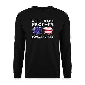 Frère d'échange pour les feux d'artifice pour les enfants le 4 juillet - Sweat-shirt Unisexe - noir - Devant - Alina (178cm) & Michal (187cm)