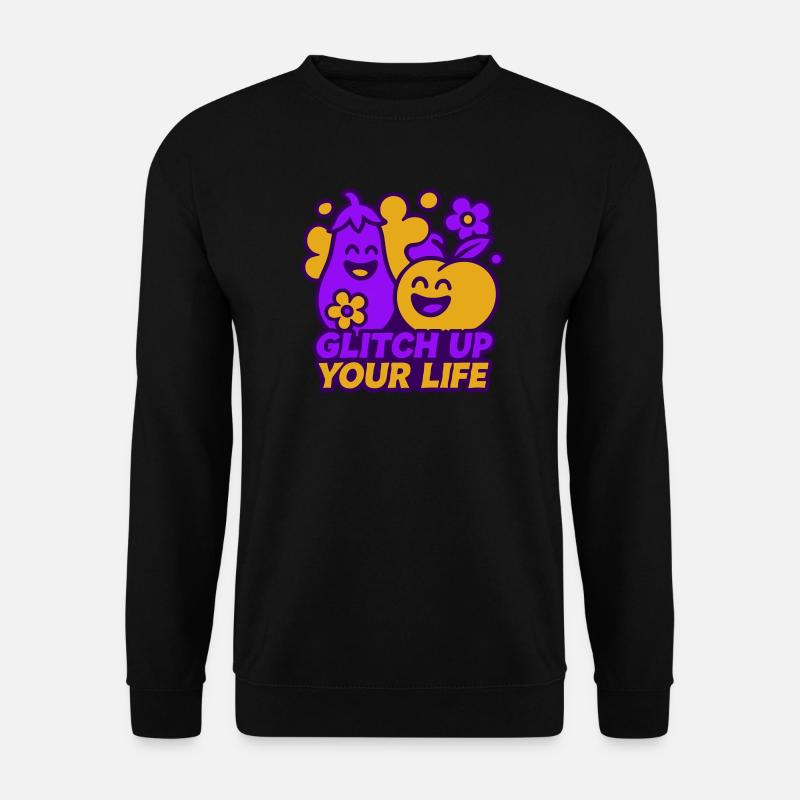 Happy Glitch Couple - Unisex Pullover - Schwarz