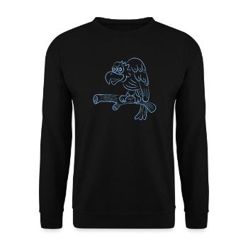 Lustiger Geier - Unisex Pullover - Schwarz - Vorne - Alina (178cm) & Michal (187cm)