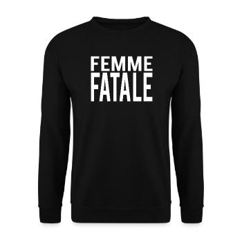 Affiche Femme Fatale en Noir et Blanc - Sweat-shirt Unisexe - noir - Devant - Alina (178cm) & Michal (187cm)