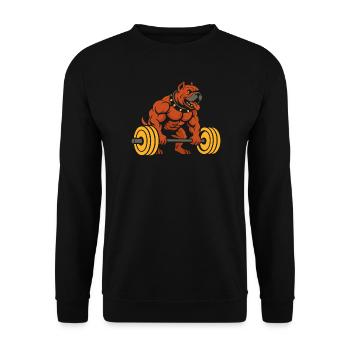 Conception d’haltérophilie bouledogue musclé - Sweat-shirt Unisexe - noir - Devant - Alina (178cm) & Michal (187cm)