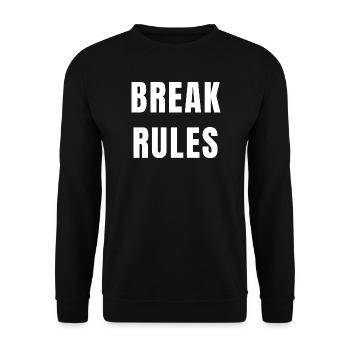 Regeln brechen Motivation Denkweise Ehrgeiz Macht - Unisex Pullover - Schwarz - Vorne - Alina (178cm) & Michal (187cm)