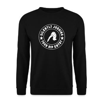 Kunstspringen Turmspringer Sprungbrett - Unisex Pullover - Schwarz - Vorne - Alina (178cm) & Michal (187cm)