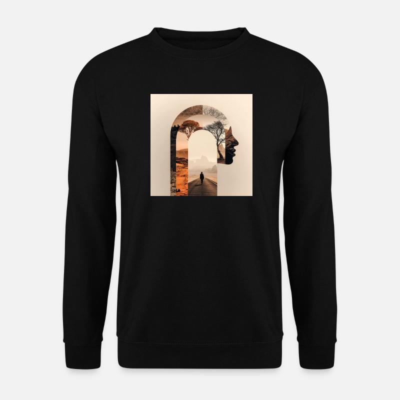 Introspective journey with nature silhouette - Unisex Sweatshirt - black