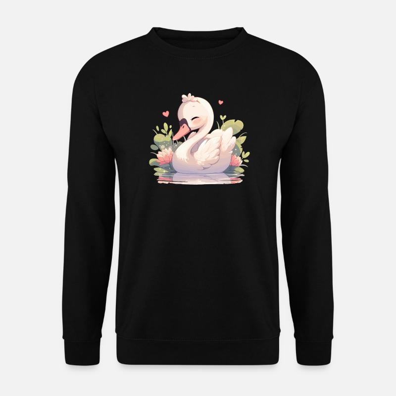 Schwäne Schwan - Unisex Pullover - Schwarz