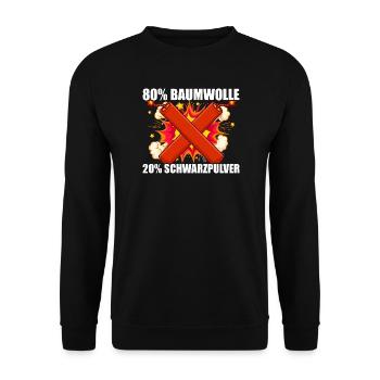 Schwarzpulver Pyrotechniker Böllern Feuerwerk - Unisex Pullover - Schwarz - Vorne - Alina (178cm) & Michal (187cm)