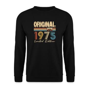 50th Birthday Original 1975 50 Years Old Gift - Unisex Sweatshirt - black - Front - Alina (178cm) & Michal (187cm)