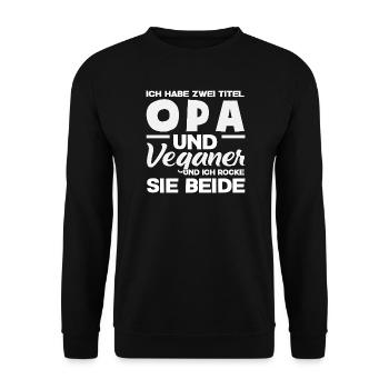 Attention I'm Vegan Funny Vegan Gift - Unisex Sweatshirt - black - Front - Alina (178cm) & Michal (187cm)