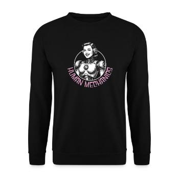 Humain Mécanique - Sweat-shirt Unisexe - noir - Devant - Alina (178cm) & Michal (187cm)
