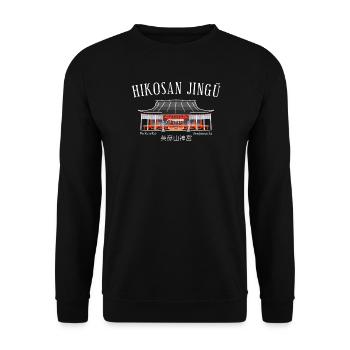 Mount Hiko, hand drawing Hikosan Jingu, Fukuoka - Unisex Sweatshirt - black - Front - Alina (178cm) & Michal (187cm)