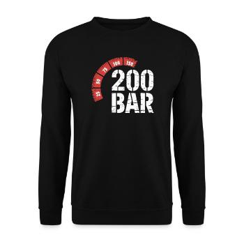 200 Bar Diver Design – Diving Scuba Diving - Unisex Sweatshirt - black - Front - Alina (178cm) & Michal (187cm)