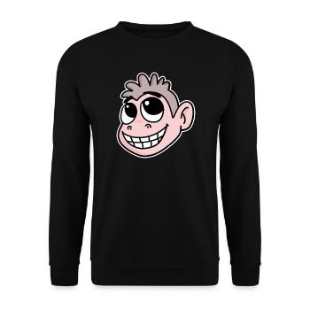 Funny Monkey Head - Unisex Sweatshirt - black - Front - Alina (178cm) & Michal (187cm)