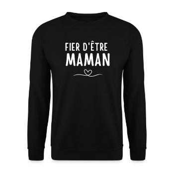 Fier d'être Maman Message Positive - Sweat-shirt Unisexe - noir - Devant - Alina (178cm) & Michal (187cm)