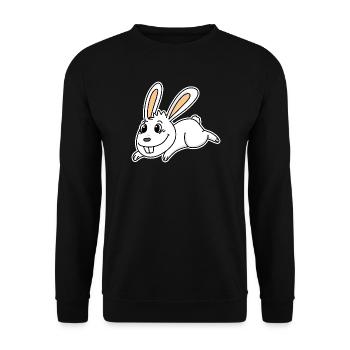 Mignon lapin illustration lapin blanc - Sweat-shirt Unisexe - noir - Devant - Alina (178cm) & Michal (187cm)