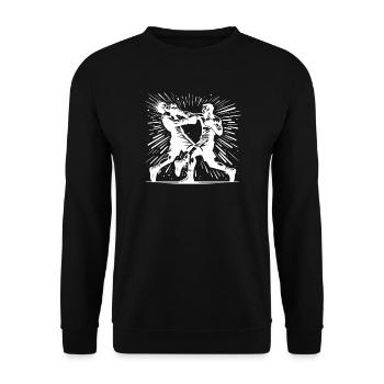 Retro Boxing Action The Decisive Punch - Unisex Sweatshirt - black - Front - Alina (178cm) & Michal (187cm)