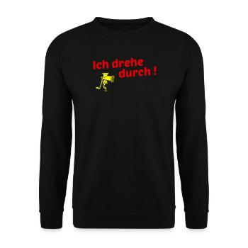 Ich_drehe_durch - Unisex Pullover - Schwarz - Vorne - Alina (178cm) & Michal (187cm)