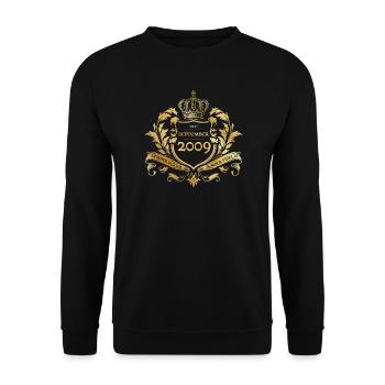 16th Birthday Semper Verum - Established 09/2009 - Unisex Sweatshirt - black - Front - Alina (178cm) & Michal (187cm)