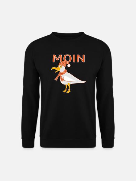Lustige Möwe mit Mütze - Unisex Pullover - Schwarz