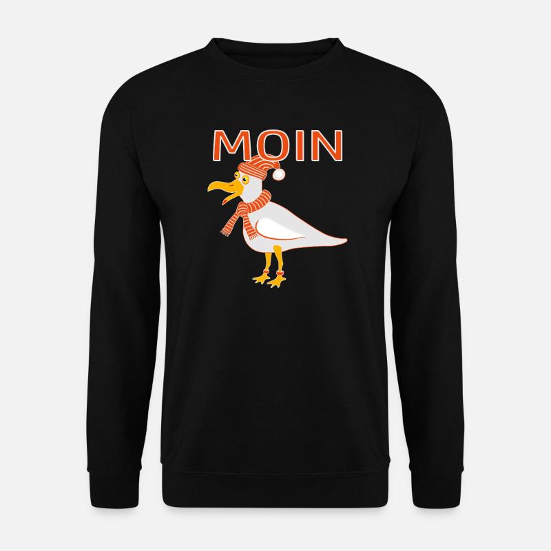Lustige Möwe mit Mütze - Unisex Pullover - Schwarz