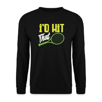 I Beat The Tennis Player Humor - Unisex Sweatshirt - black - Front - Alina (178cm) & Michal (187cm)