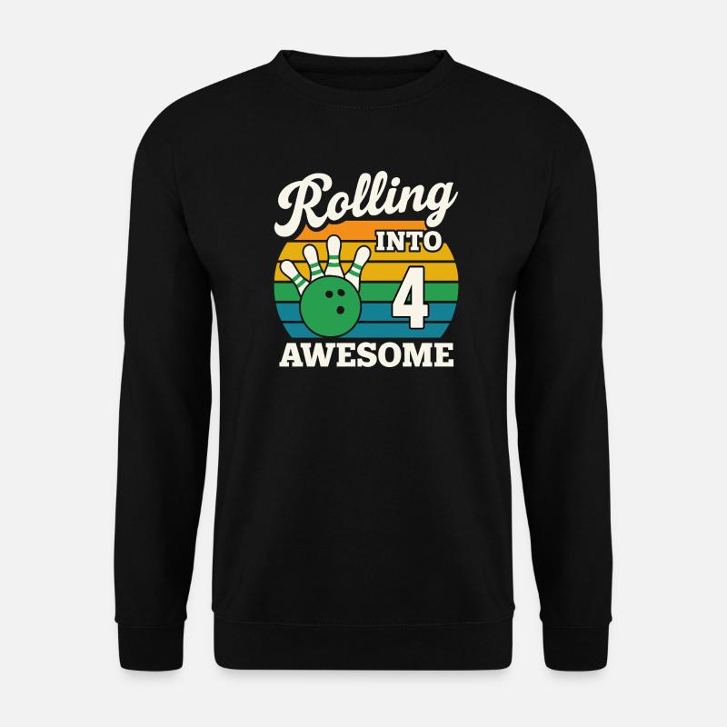 Retro Bowling 4th Birthday Design - Unisex Sweatshirt - black