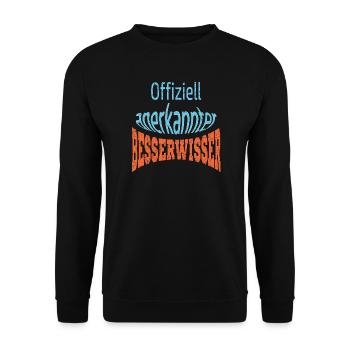 Spruch - Unisex Pullover - Schwarz - Vorne - Alina (178cm) & Michal (187cm)
