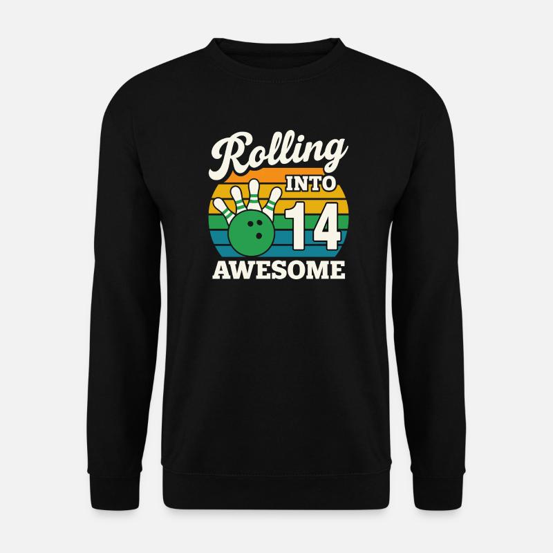 Retro Bowling 14th Birthday Design - Unisex Sweatshirt - black