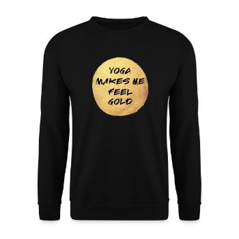 Yoga Kreis Feel Gold Luxus Vibes om Namaste rund - Unisex Pullover - Schwarz - Vorne - Alina (178cm) & Michal (187cm)