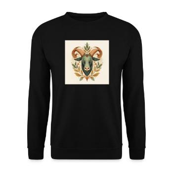 Stierkopf - Unisex Pullover - Schwarz - Vorne - Alina (178cm) & Michal (187cm)
