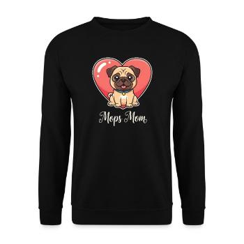 Pug Mom Cute Puppy Design for Pug Lovers - Unisex Sweatshirt - black - Front - Alina (178cm) & Michal (187cm)