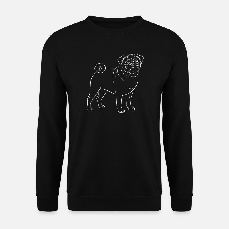 Elegant Pug Silhouette Design - Unisex Sweatshirt - black