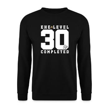 30. Hochzeitstag - Unisex Pullover - Schwarz - Vorne - Alina (178cm) & Michal (187cm)