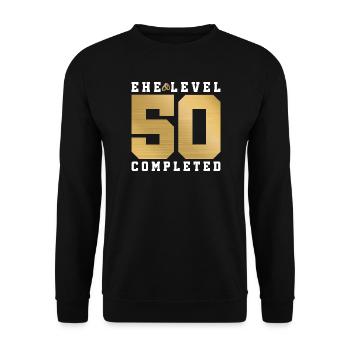 50. Hochzeitstag - Unisex Pullover - Schwarz - Vorne - Alina (178cm) & Michal (187cm)