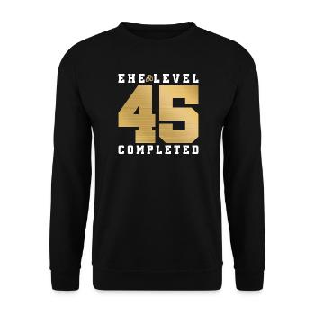 45. Hochzeitstag - Unisex Pullover - Schwarz - Vorne - Alina (178cm) & Michal (187cm)