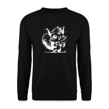 Coffee Energy replaces squirrel hibernation - Unisex Sweatshirt - black - Front - Alina (178cm) & Michal (187cm)