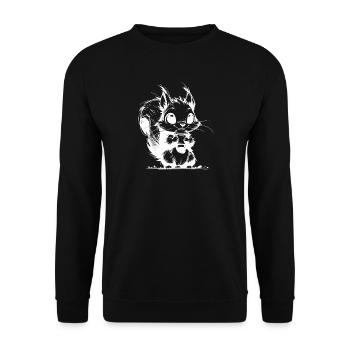 Coffee makes the squirrel awake and funny - Unisex Sweatshirt - black - Front - Alina (178cm) & Michal (187cm)