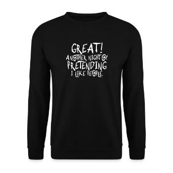 Cadeau d’Halloween Introverti drôle - Sweat-shirt Unisexe - noir - Devant - Alina (178cm) & Michal (187cm)