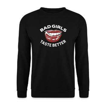 Les mauvaises filles ont meilleur goût que les filles tatouées B - Sweat-shirt Unisexe - noir - Devant - Alina (178cm) & Michal (187cm)