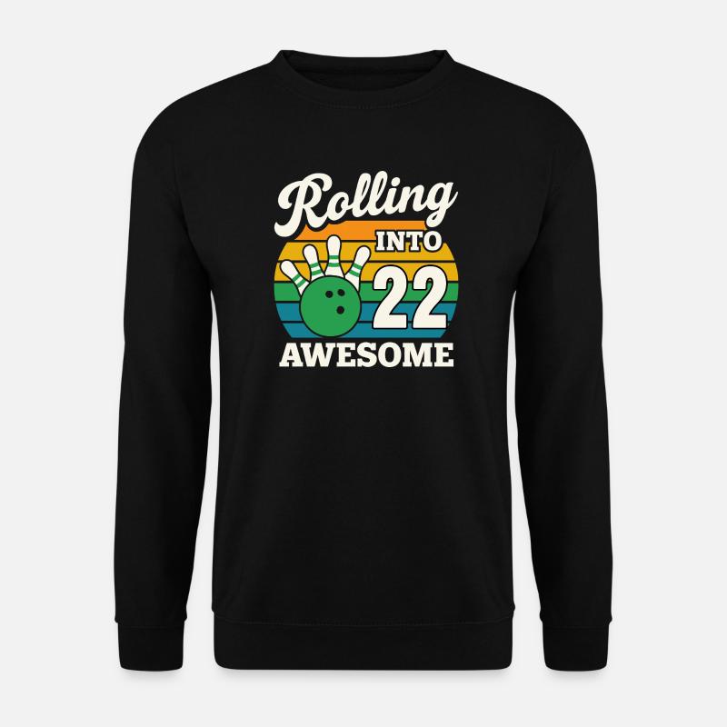 Bowling 22 Birthday Celebration Graphic - Unisex Sweatshirt - black