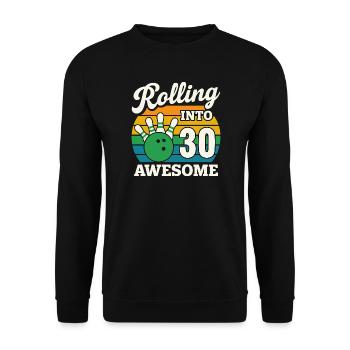 Bowling rétro 30e anniversaire célébration - Sweat-shirt Unisexe - noir - Devant - Alina (178cm) & Michal (187cm)