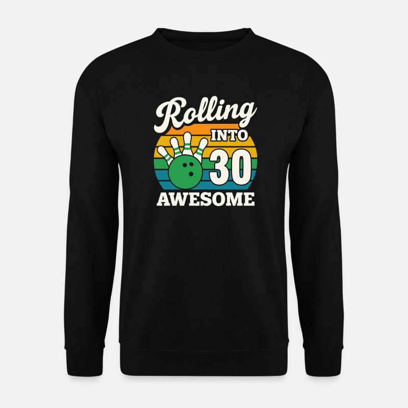 Retro Bowling 30th Birthday Celebration - Unisex Sweatshirt - black